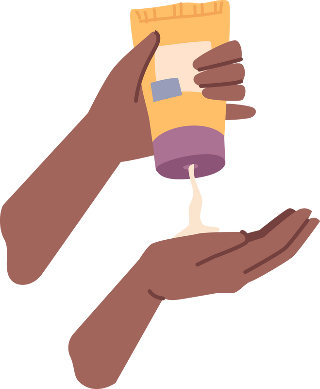 Using sunscreen or lotion with spf